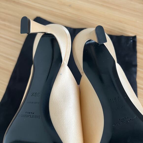 Saint Laurent Mae Mules in Crepe Satin With Feathers Size size 8.5 - Picture 8 of 9